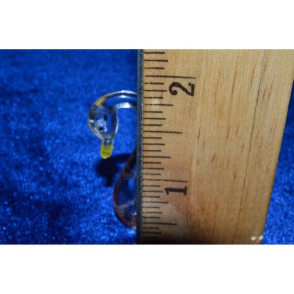 Vintage Plastic Swan Figure Miniature Lucite Clear Red Acrylic Trinket Hong Kong - Picture 10 of 10